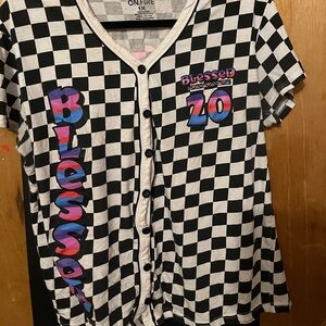 Checker black and white jersey